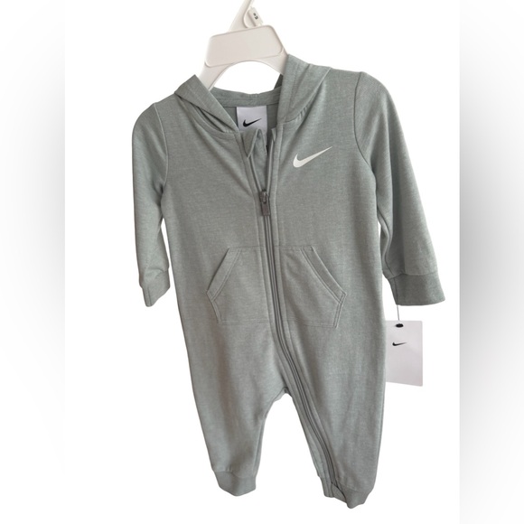 Nike Other - Nike Kids Sage Green Hooded Zip One-Piece